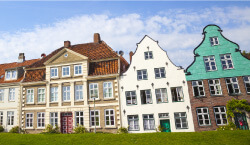 Alte Häuserfassaden in Glückstadt